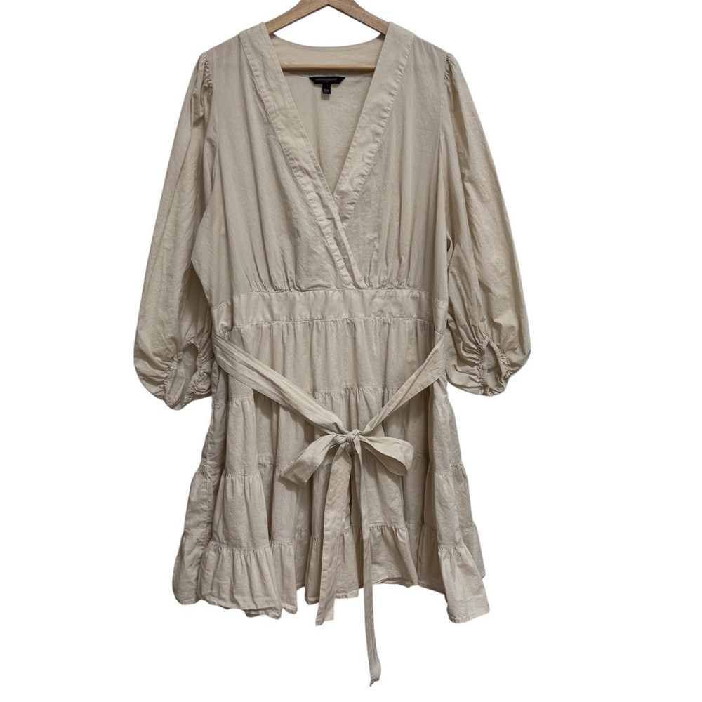 Banana Republic Factory Tiered Surplice Mini Dress Women XXL V-Neck Balloon Slee